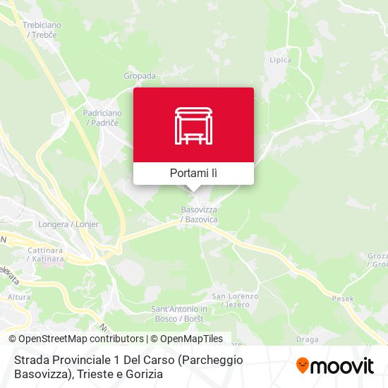 Mappa Strada Provinciale 1 Del Carso (Parcheggio Basovizza)