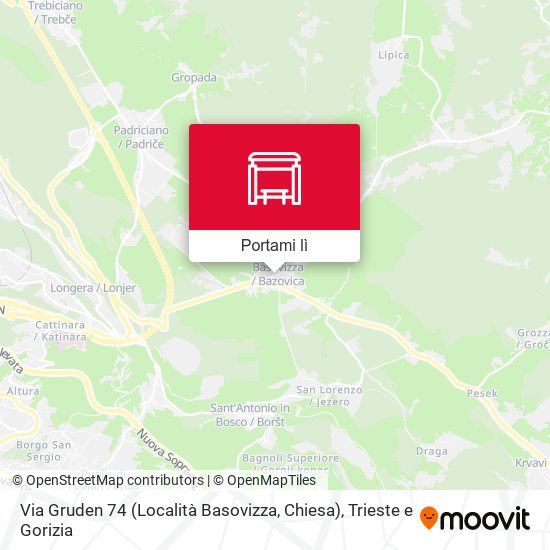 Mappa Via Gruden 74 (Località Basovizza, Chiesa)