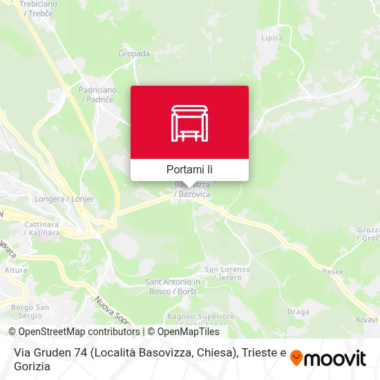 Mappa Via Gruden 74 (Località Basovizza, Chiesa)