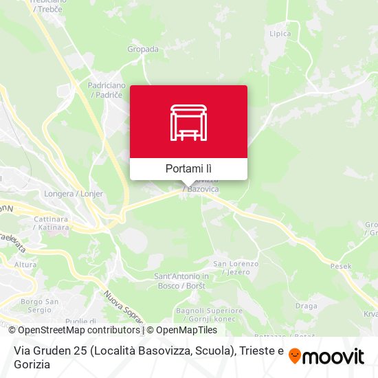 Mappa Via Gruden 25 (Località Basovizza, Scuola)