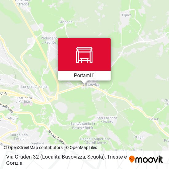 Mappa Via Gruden 32 (Località Basovizza, Scuola)