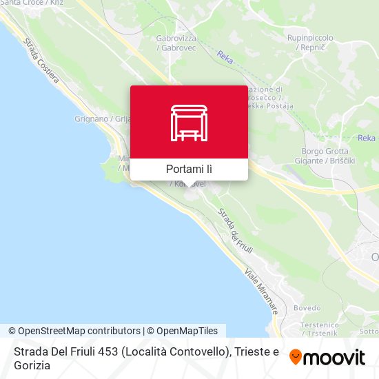 Mappa Strada Del Friuli 453 (Località Contovello)