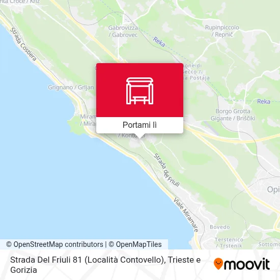 Mappa Strada Del Friuli 81 (Località Contovello)