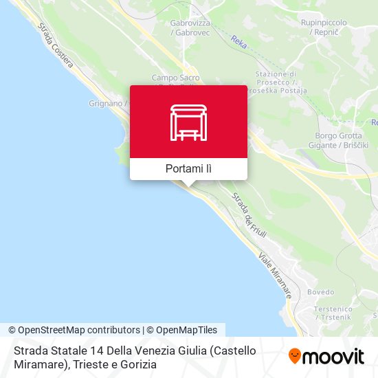 Mappa Strada Statale 14 Della Venezia Giulia (Castello Miramare)