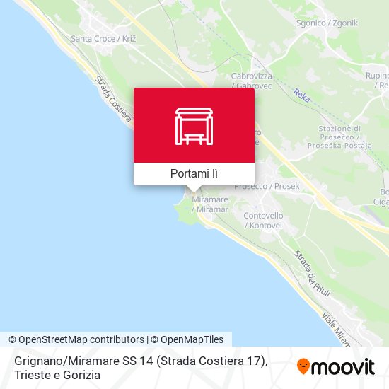 Mappa Grignano / Miramare SS 14 (Strada Costiera 17)