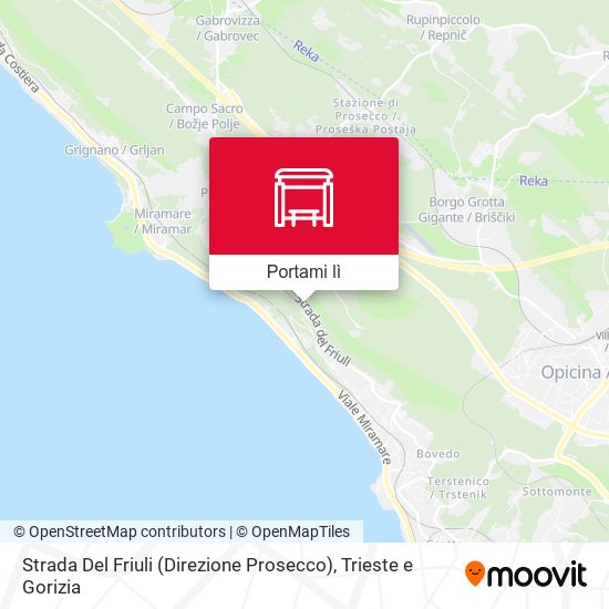 Mappa Strada Del Friuli (Direzione Prosecco)