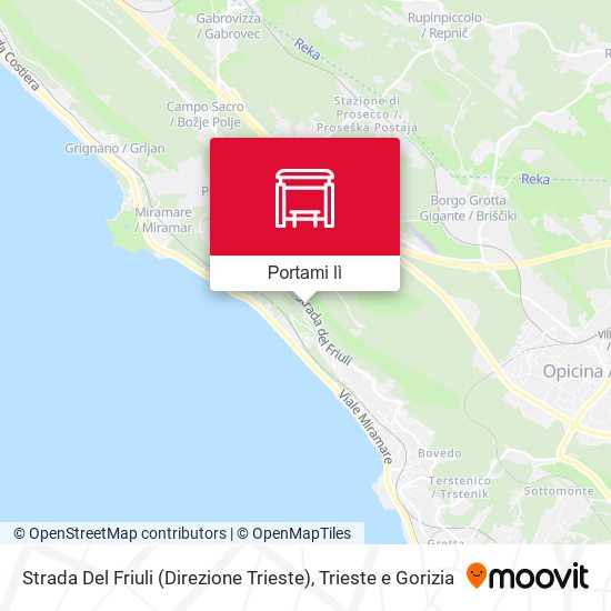 Mappa Strada Del Friuli (Direzione Trieste)