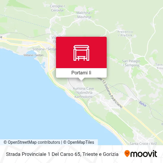 Mappa Strada Provinciale 1 Del Carso 65