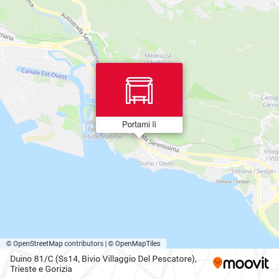 Mappa Duino 81 / C (Ss14, Bivio Villaggio Del Pescatore)