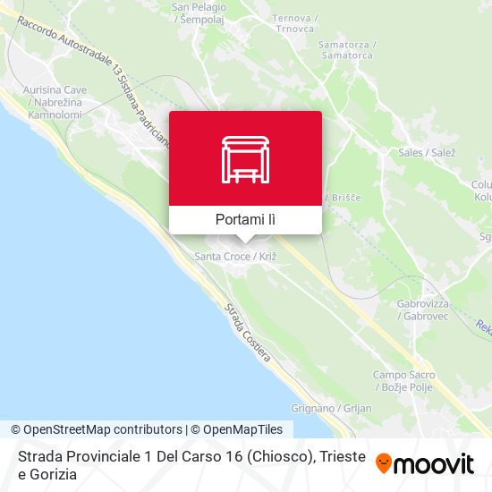 Mappa Strada Provinciale 1 Del Carso 16 (Chiosco)