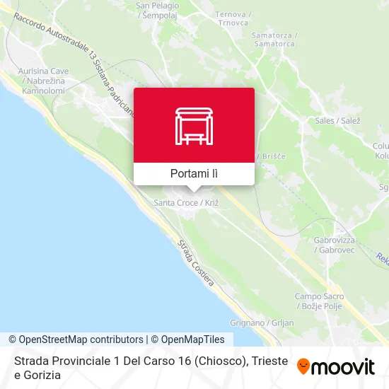 Mappa Strada Provinciale 1 Del Carso 16 (Chiosco)