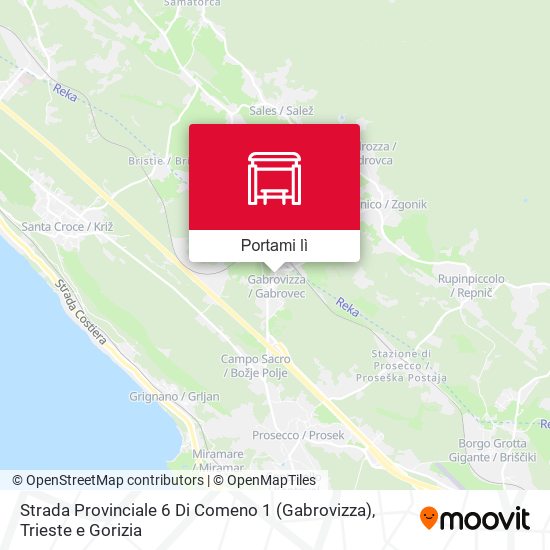 Mappa Strada Provinciale 6 Di Comeno 1 (Gabrovizza)
