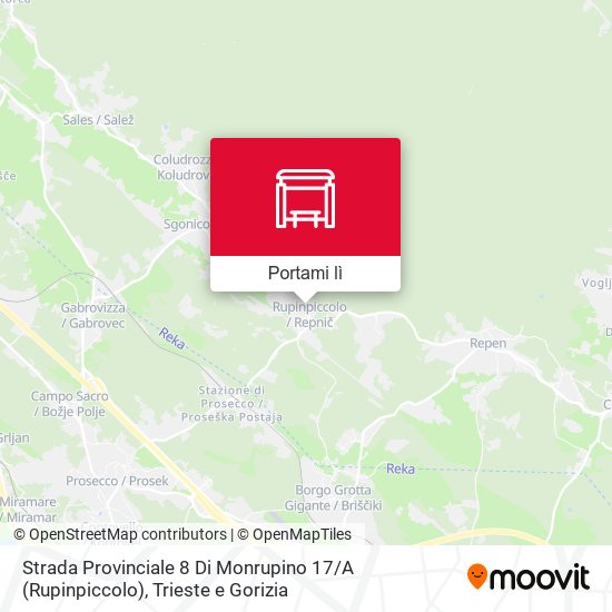 Mappa Strada Provinciale 8 Di Monrupino 17 / A (Rupinpiccolo)