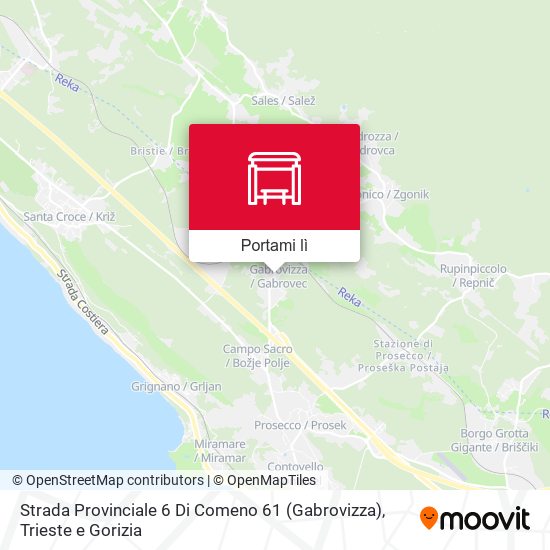 Mappa Strada Provinciale 6 Di Comeno 61 (Gabrovizza)