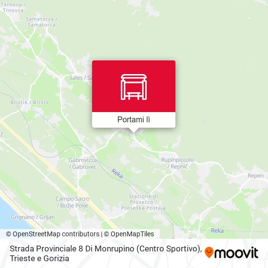 Mappa Strada Provinciale 8 Di Monrupino (Centro Sportivo)