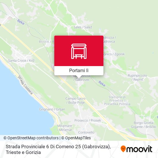 Mappa Strada Provinciale 6 Di Comeno 25 (Gabrovizza)