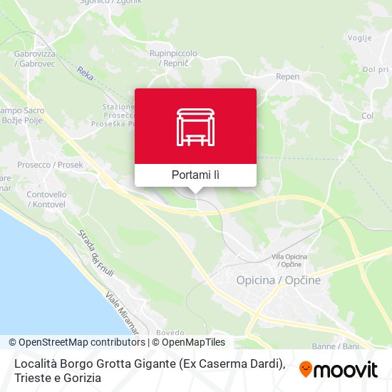 Mappa Località Borgo Grotta Gigante (Ex Caserma Dardi)