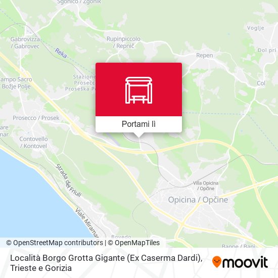 Mappa Località Borgo Grotta Gigante (Ex Caserma Dardi)