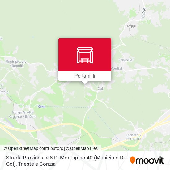 Mappa Strada Provinciale 8 Di Monrupino 40 (Municipio Di Col)