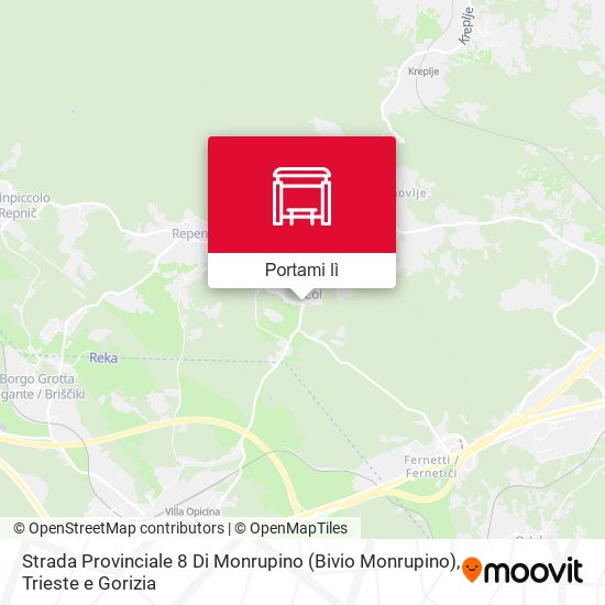 Mappa Strada Provinciale 8 Di Monrupino (Bivio Monrupino)