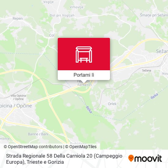 Mappa Strada Regionale 58 Della Carniola 20 (Campeggio Europa)