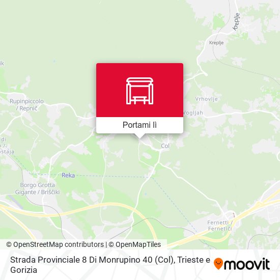 Mappa Strada Provinciale 8 Di Monrupino 40 (Col)