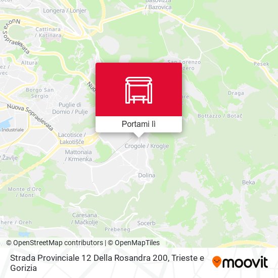 Mappa Strada Provinciale 12 Della Rosandra 200