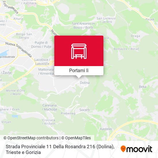 Mappa Strada Provinciale 11 Della Rosandra 216 (Dolina)