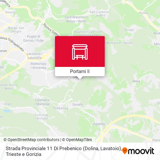 Mappa Strada Provinciale 11 Di Prebenico (Dolina, Lavatoio)