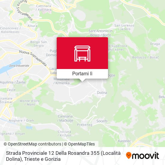 Mappa Strada Provinciale 12 Della Rosandra 355 (Località Dolina)