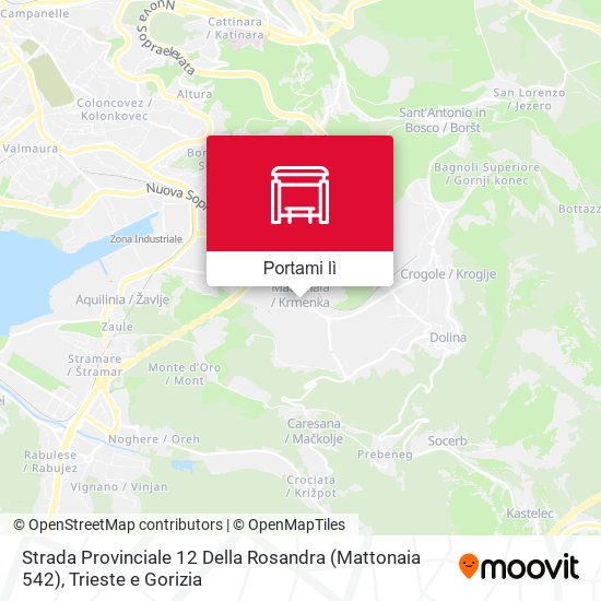 Mappa Strada Provinciale 12 Della Rosandra (Mattonaia 542)