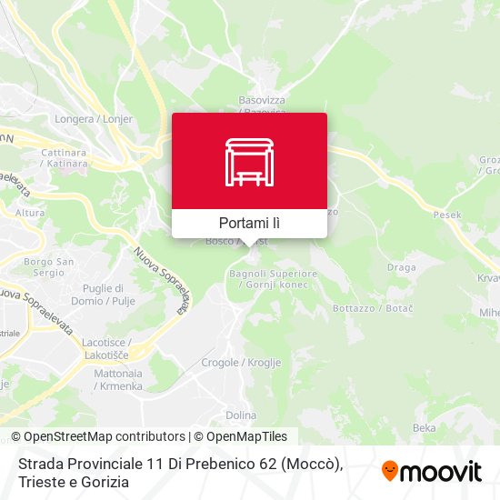 Mappa Strada Provinciale 11 Di Prebenico 62 (Moccò)