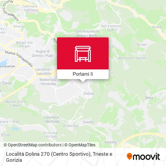 Mappa Località Dolina 270 (Centro Sportivo)