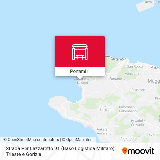 Mappa Strada Per Lazzaretto 91 (Base Logistica Militare)