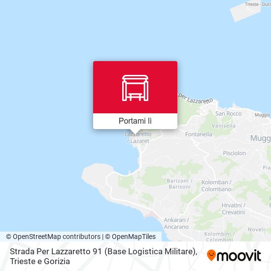 Mappa Strada Per Lazzaretto 91 (Base Logistica Militare)