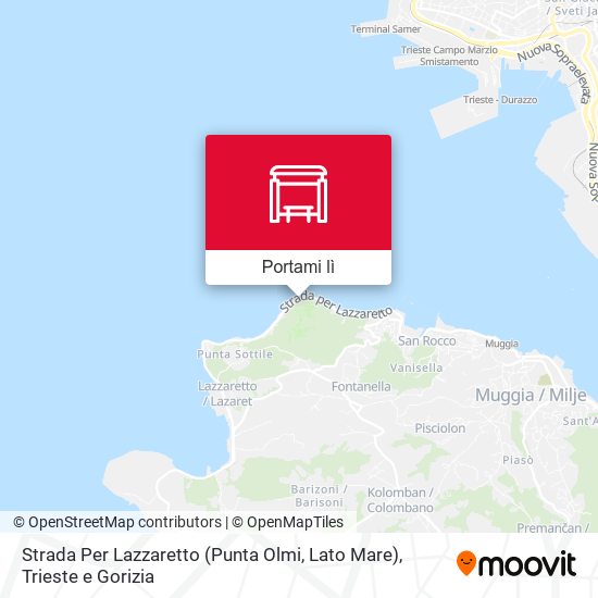 Mappa Strada Per Lazzaretto (Punta Olmi, Lato Mare)