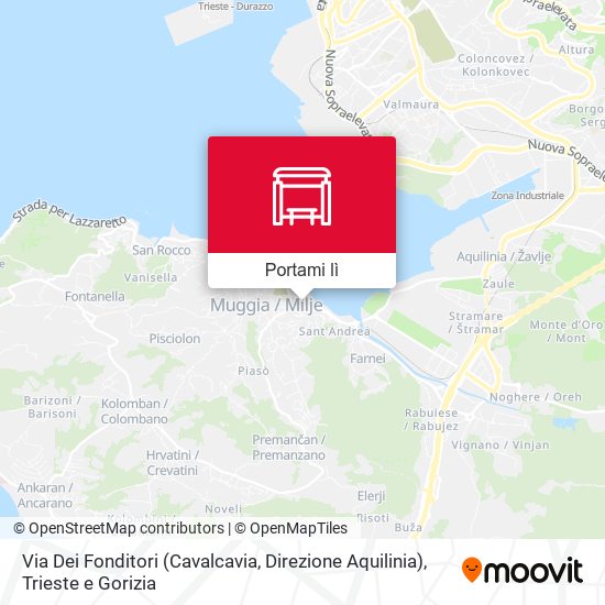 Mappa Via Dei Fonditori (Cavalcavia, Direzione Aquilinia)