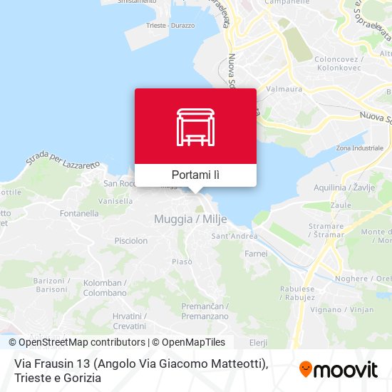 Mappa Via Frausin 13 (Angolo Via Giacomo Matteotti)