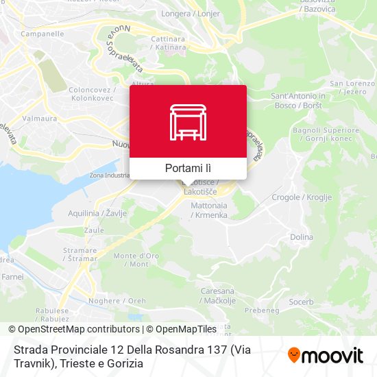 Mappa Strada Provinciale 12 Della Rosandra 137 (Via Travnik)