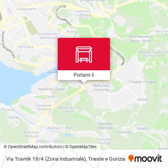 Mappa Via Travnik 18 / 4 (Zona Industriale)