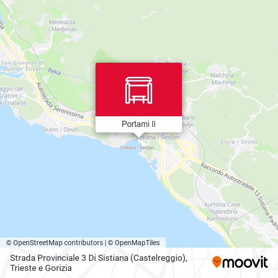 Mappa Strada Provinciale 3 Di Sistiana (Castelreggio)