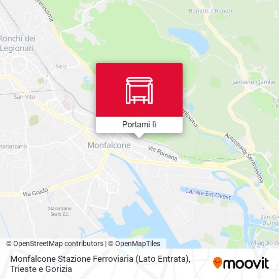Mappa Monfalcone Stazione Ferroviaria (Lato Entrata)