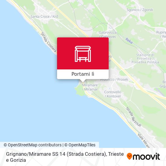 Mappa Grignano / Miramare SS 14 (Strada Costiera)