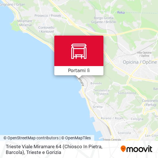 Mappa Trieste Viale Miramare 64 (Chiosco In Pietra, Barcola)
