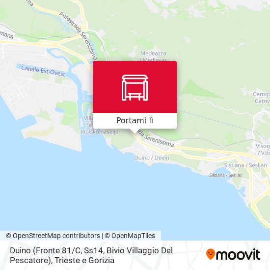 Mappa Duino (Fronte 81 / C, Ss14, Bivio Villaggio Del Pescatore)