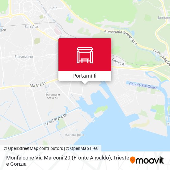 Mappa Monfalcone Via Marconi 20 (Fronte Ansaldo)