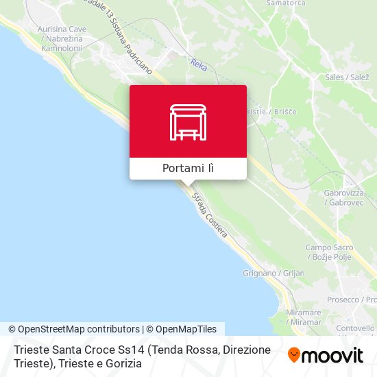 Mappa Trieste Santa Croce Ss14 (Tenda Rossa, Direzione Trieste)