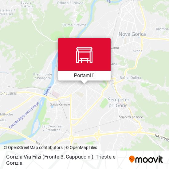 Mappa Gorizia Via Filzi (Fronte 3, Cappuccini)