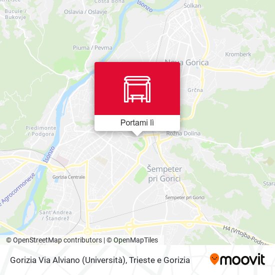 Mappa Gorizia Via Alviano (Università)