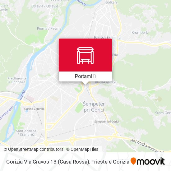 Mappa Gorizia Via Cravos 13 (Casa Rossa)
